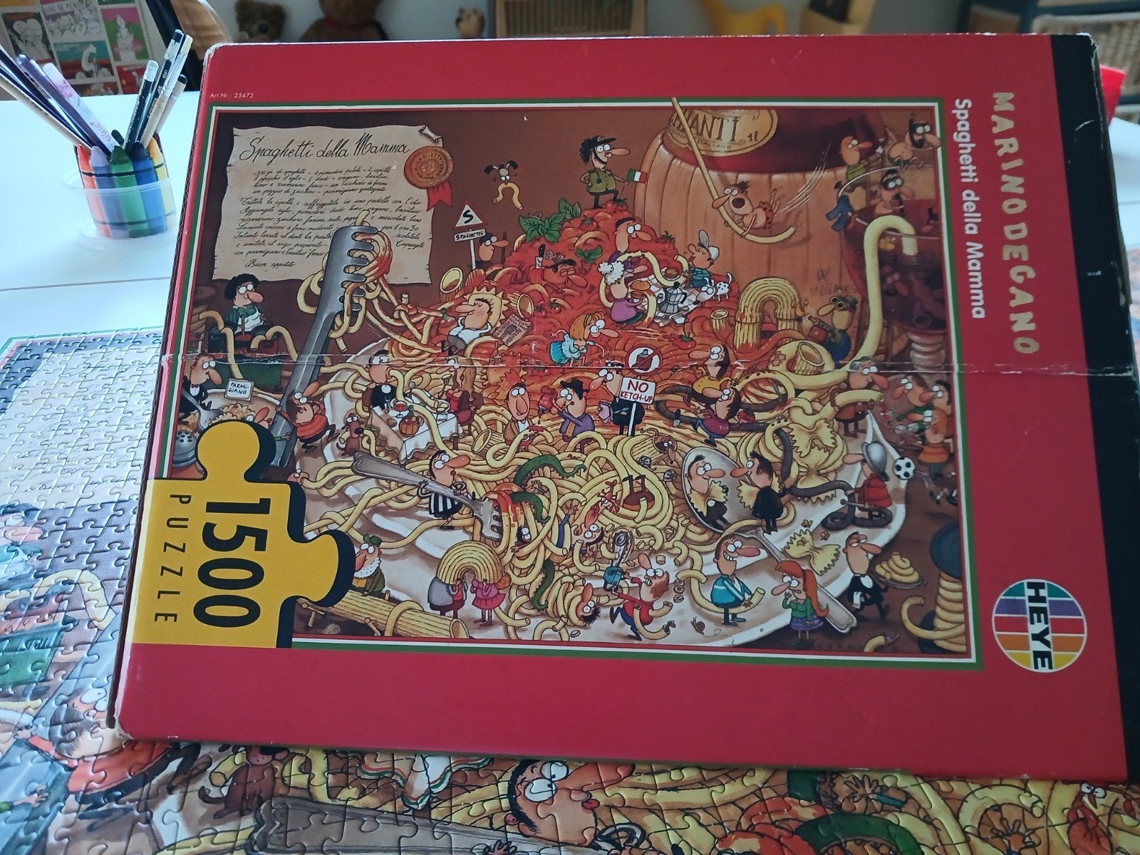 Heye Marino Degano Spaghetti della Mamma 1500 stukjes, Ophalen of Verzenden, 500 t/m 1500 stukjes, Gebruikt, Legpuzzel