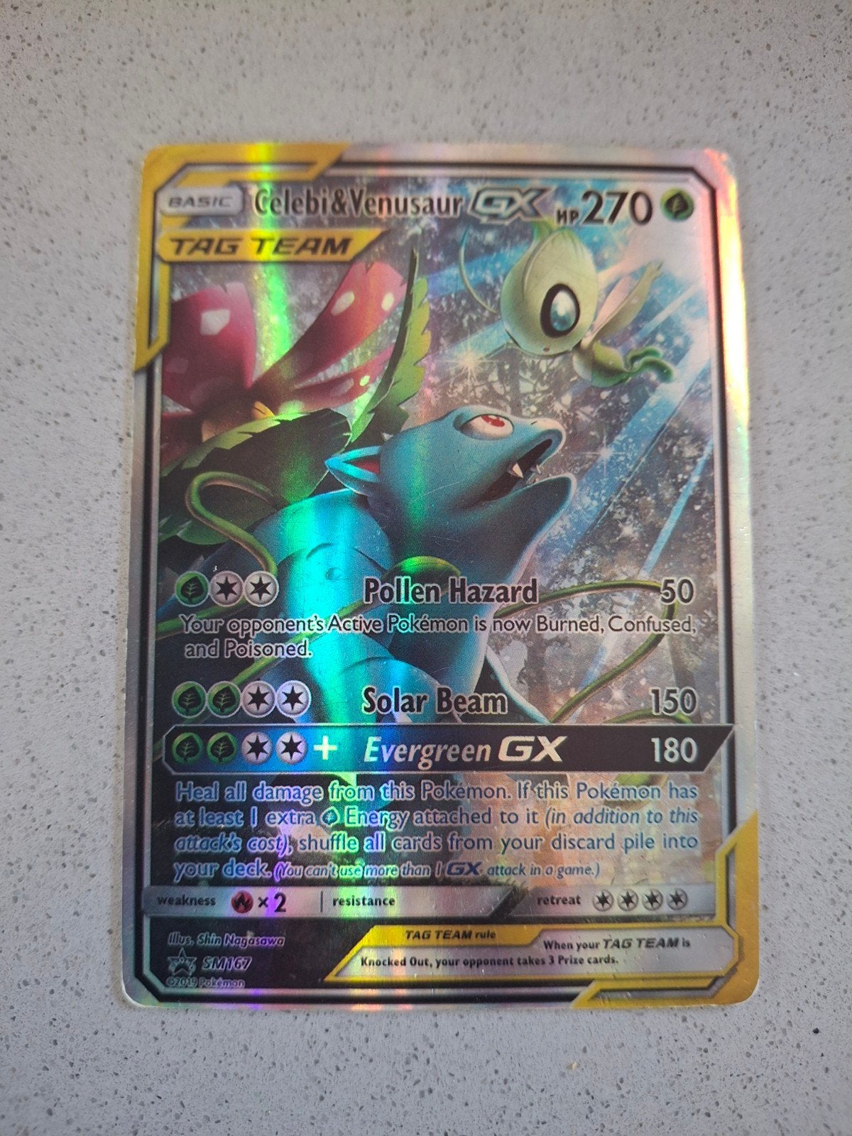 Zeldzame Celebi & Venusaur Pokémon kaart - Lichte gebruike, Ophalen of Verzenden, Gebruikt, Losse kaart, Foil
