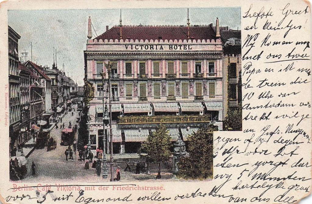 703-227-049 Berlin Cafe Viktoria mit der Friedrichstrasse, Verzenden, Voor 1920, Duitsland