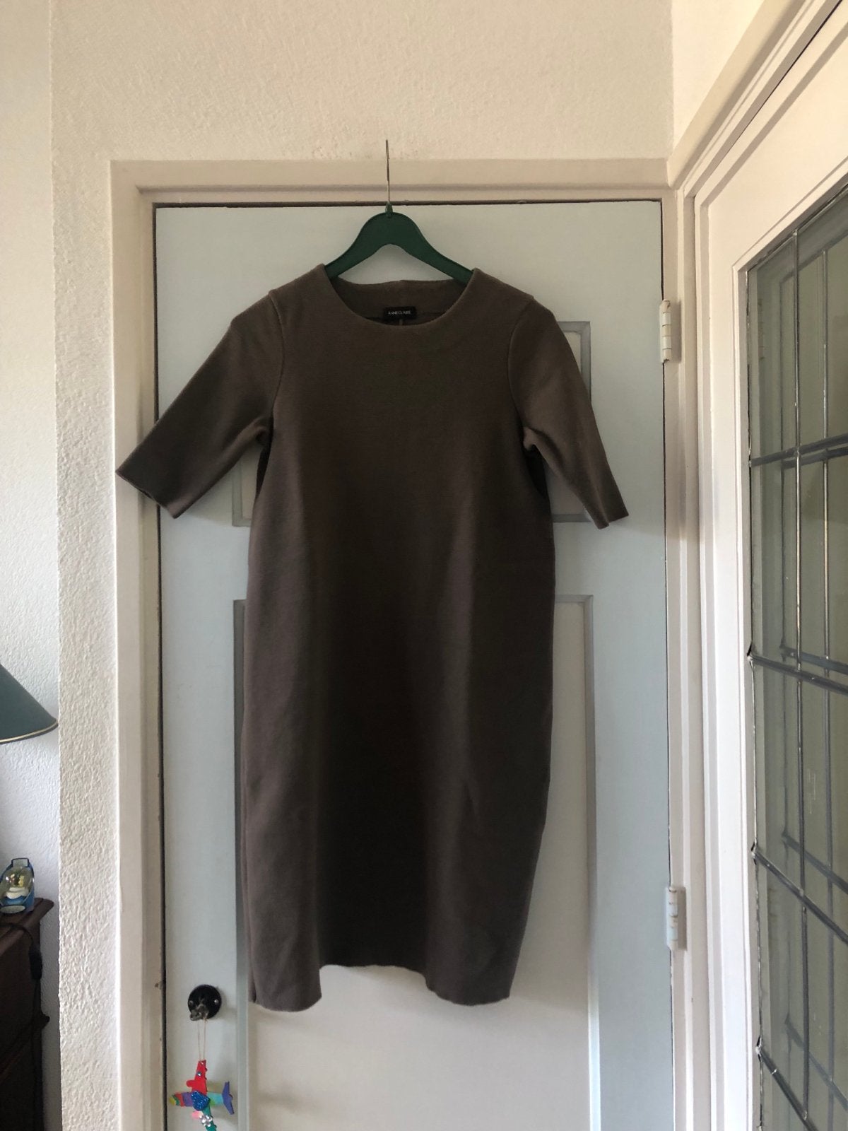 Anneclaire Taupe Merinowollen Jurk S/M, Kleding | Dames, Bruin, Ophalen of Verzenden, Knielengte, Maat 36 (S)