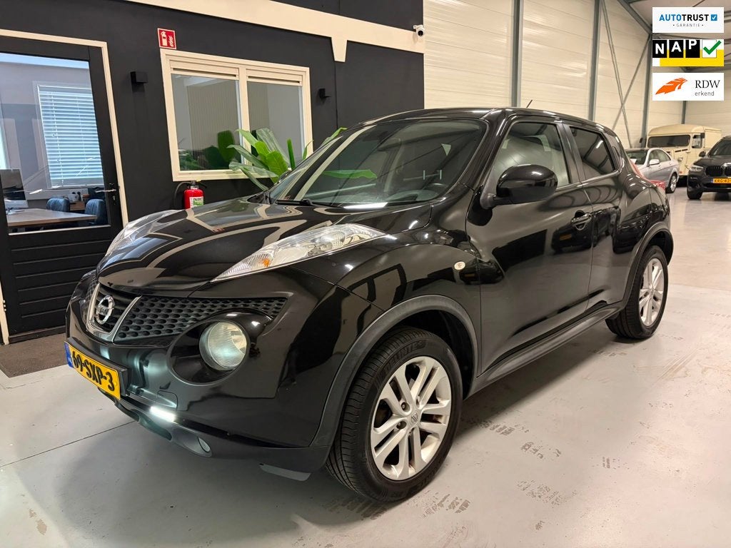 Nissan Juke 1.6 Acenta Eco, Voorwielaandrijving, Euro 5, Stof, Zwart
