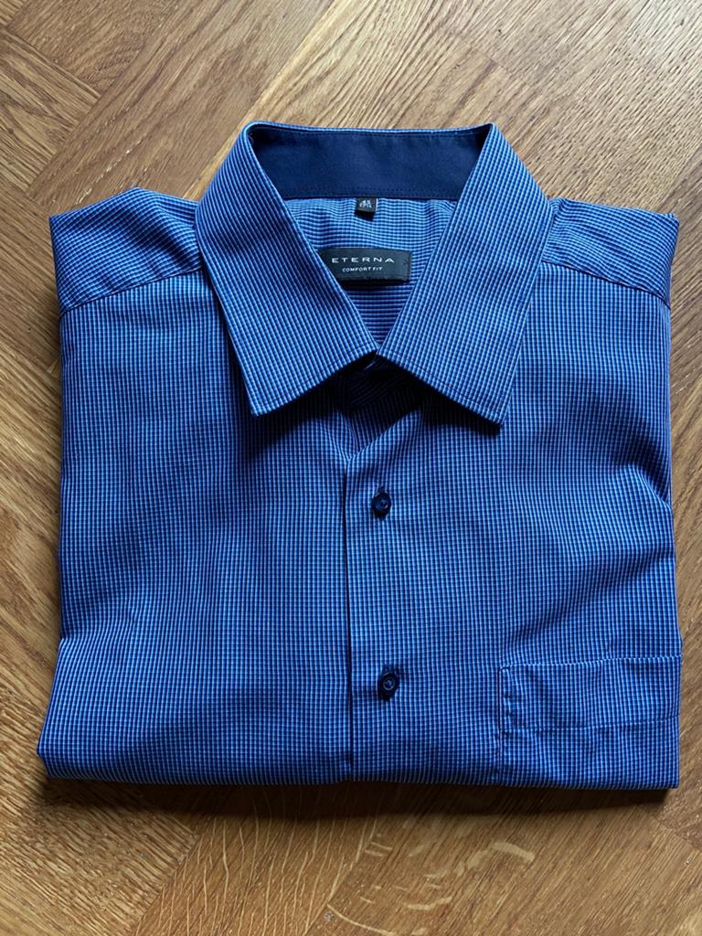 Nieuw donkerblauw Eterna overhemd, Ophalen of Verzenden, Nieuw, Blauw, Overige halswijdtes