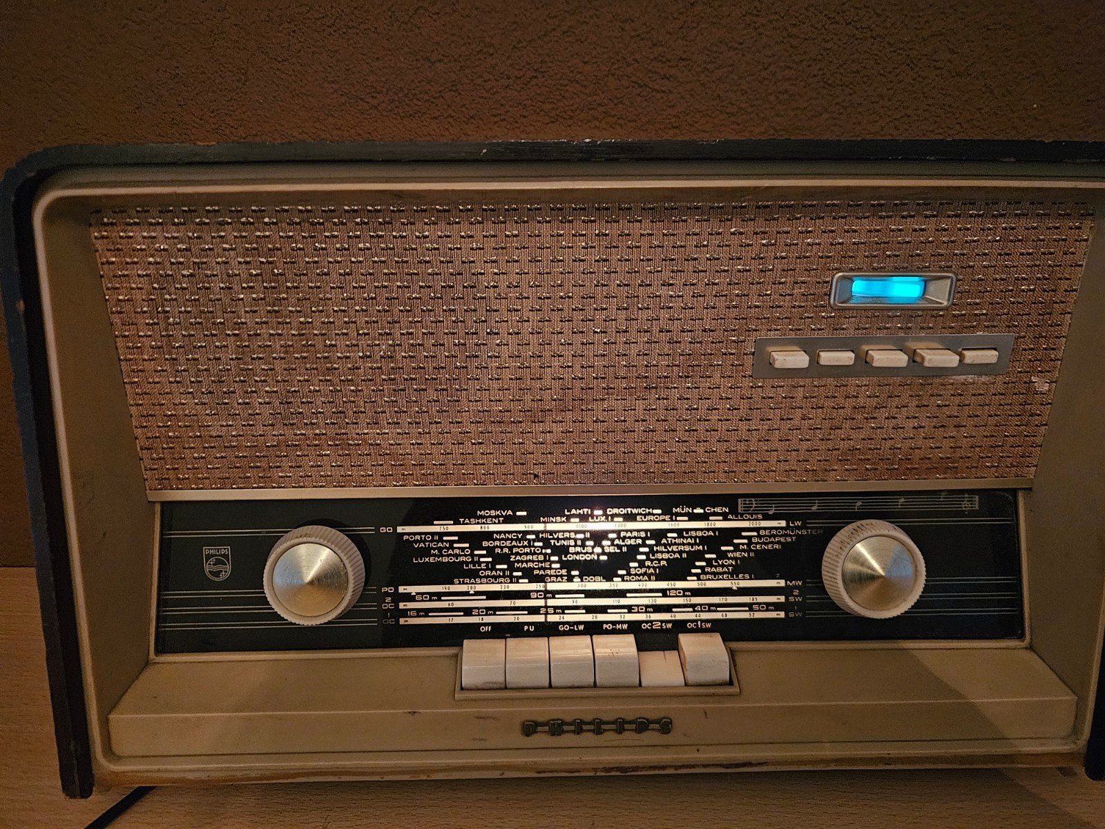 Vintage Philips buizenradio PL17434 - Jaren '60, Audio, Tv en Foto, Radio's, Ophalen of Verzenden, Gebruikt, Radio