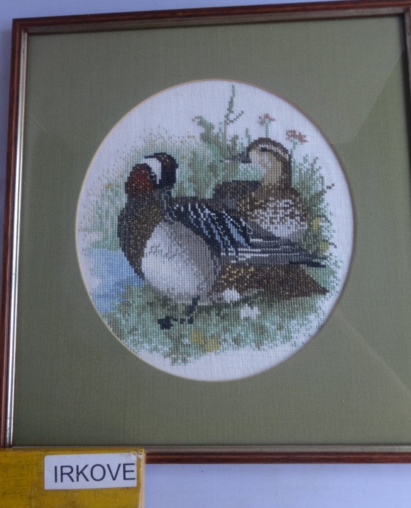 GEBORDUURD SIER EENDEN PAAR * In Lijst *, 29 cm, Verzenden, Textiel, Nieuw