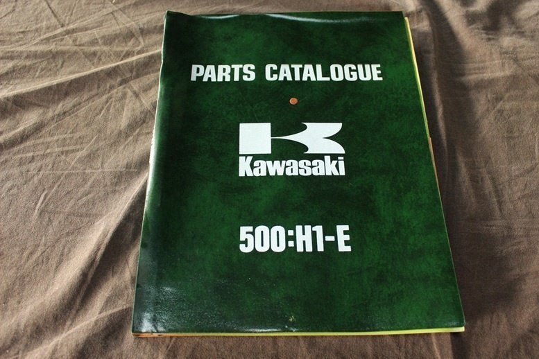 Kawasaki 500 H1-E triple 1973 motorcycle parts catalogue, Motoren, Ophalen of Verzenden, Kawasaki