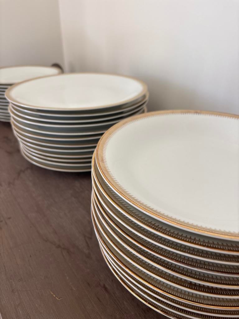 Elegante dinerborden met gouden rand, Huis en Inrichting, Keuken | Servies, Ophalen, Zo goed als nieuw, Bord(en), Overige stijlen