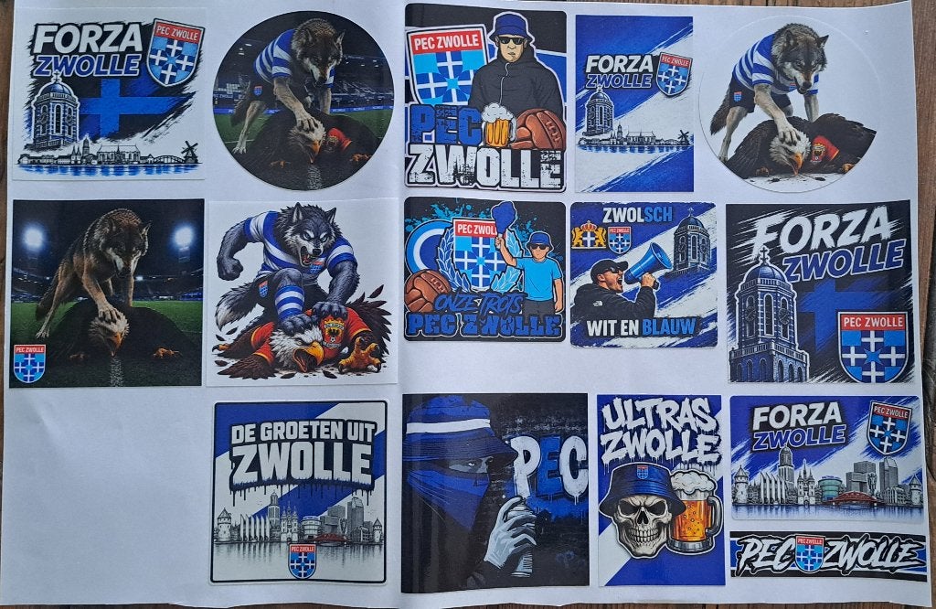 Pec Zwolle stickers | hoge kwaliteit, Verzamelen, Verzenden, Nieuw, Overige binnenlandse clubs, Poster, Plaatje of Sticker