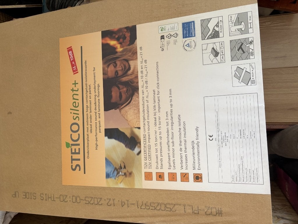 Ondervloer S-Silent Plus – nieuw & ongeopend, Ophalen, Overige materialen, 30 cm of meer, 50 tot 150 cm