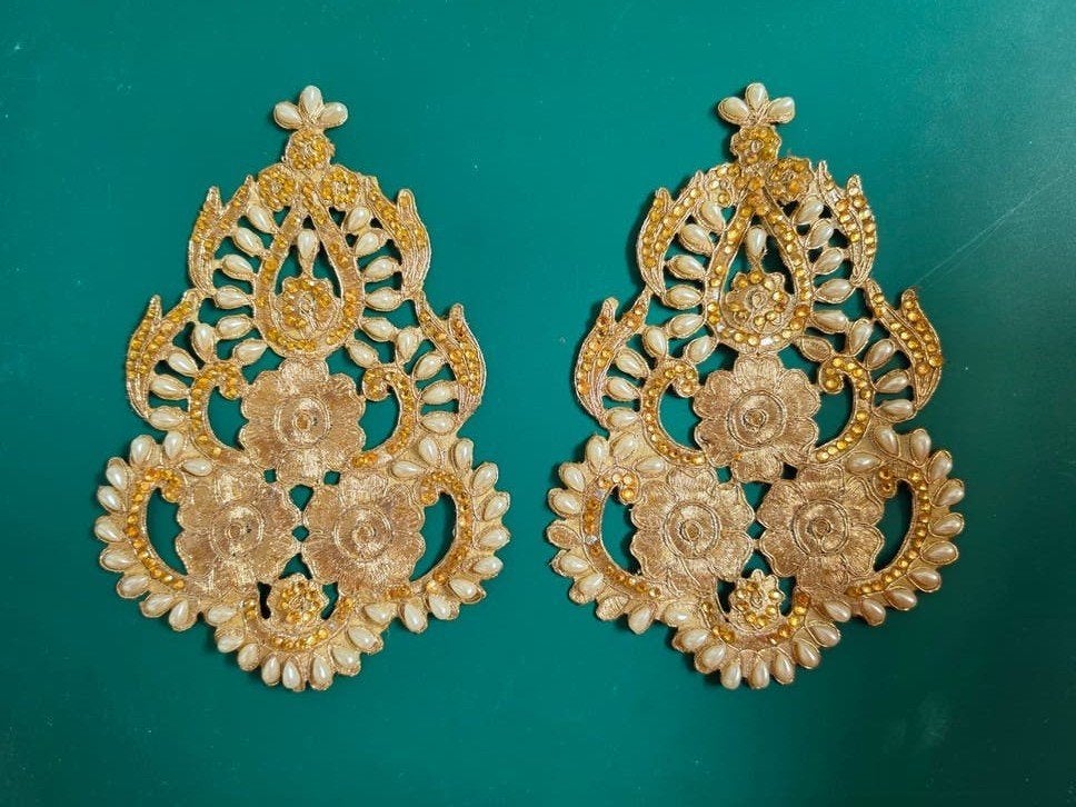 Gouden Applicaties met Parels en Strass - Set van 2, Ophalen of Verzenden, Nieuw, Overige applicaties