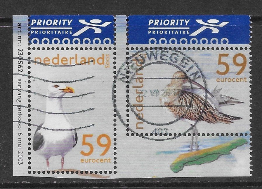2003, Het Ned. Wad, Kl. Mantelmeeuw en Wulp [2171ab] (K0904), Postzegels en Munten, Ophalen of Verzenden