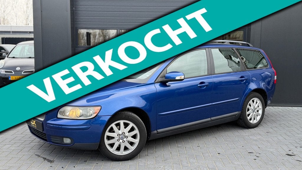 Volvo V50 1.8 Summum Airco|Leder|Trekhaak, Auto's, Volvo, Voorwielaandrijving, 125 pk, 4 cilinders, Blauw