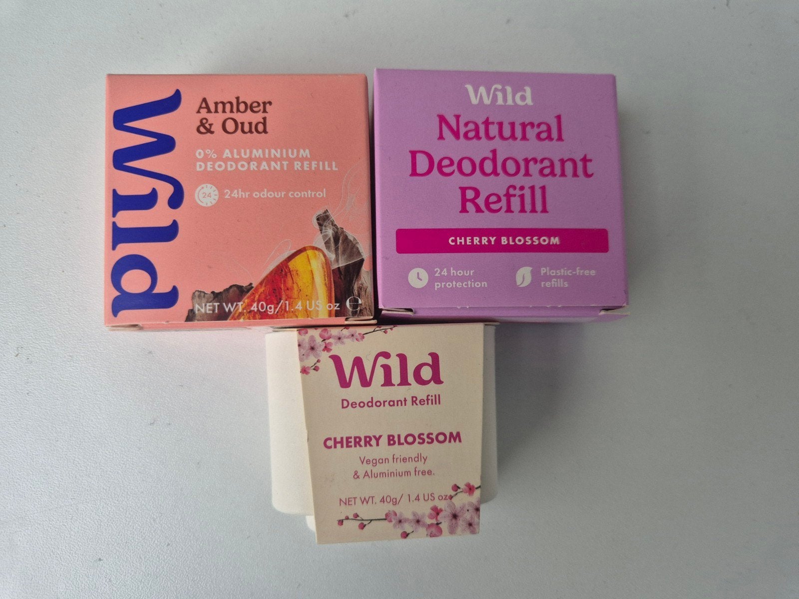 Wild Deodorant Navulling - Amber & Oud, Cherry Blossom, Ophalen of Verzenden, Nieuw, Deodorant of Bodyspray