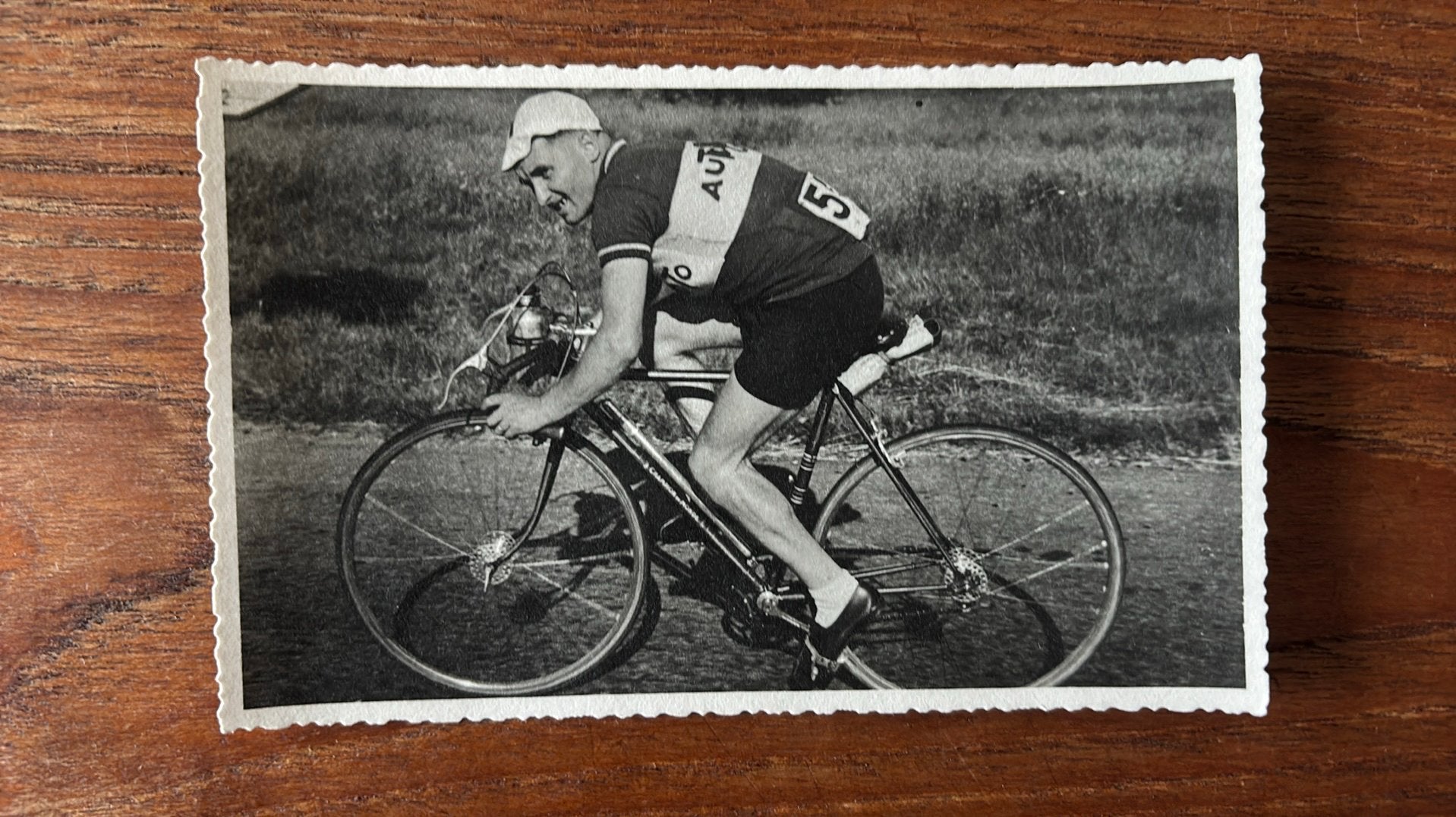 wielerfoto – John Colmar, V.S.C. Colmar  1950, Ophalen of Verzenden, 1940 tot 1960, Zo goed als nieuw