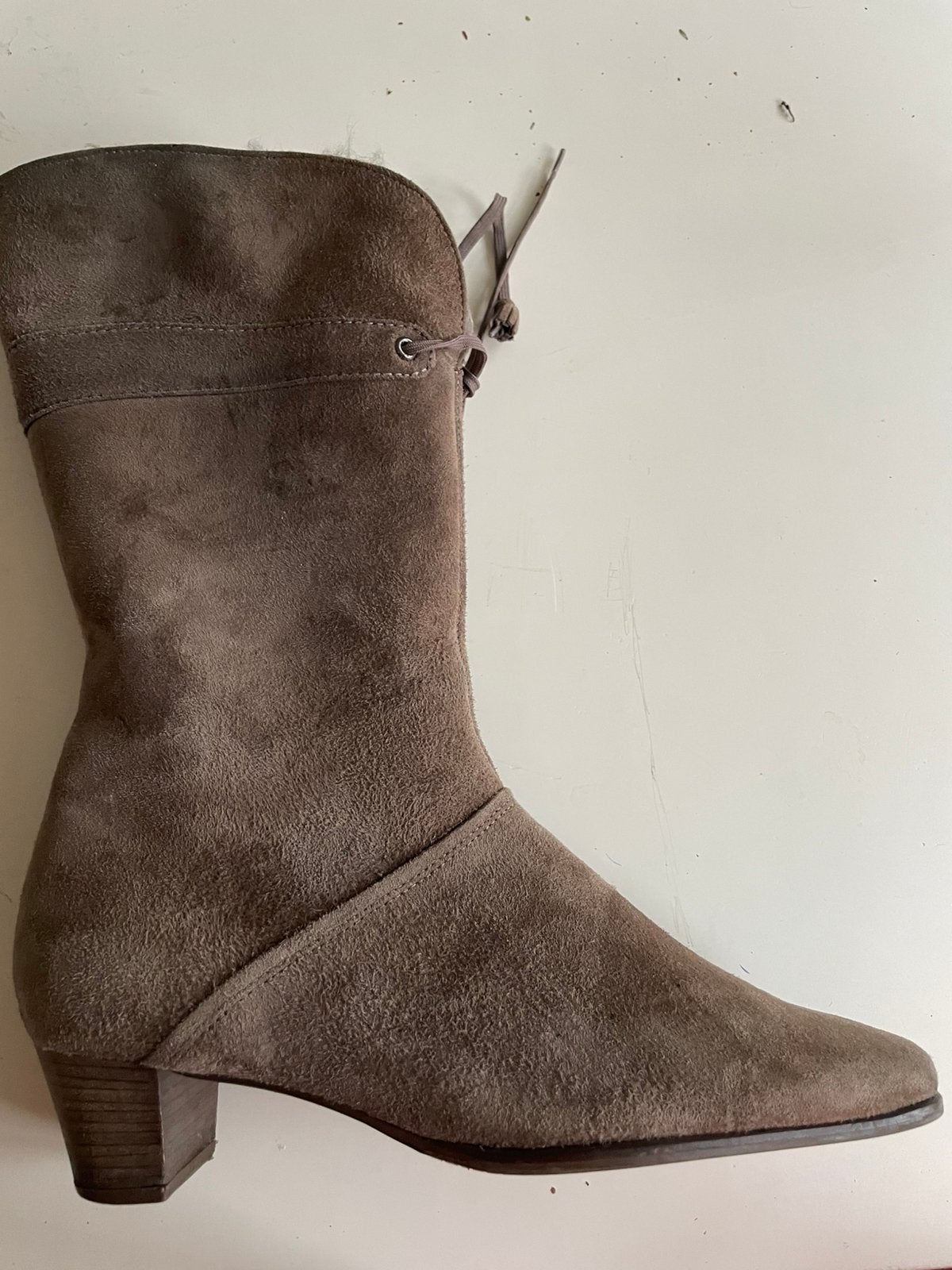 Te koop: leren laarzen, Hogl, taupe, 39, Ophalen of Verzenden, Zo goed als nieuw, Bruin, Hoge laarzen