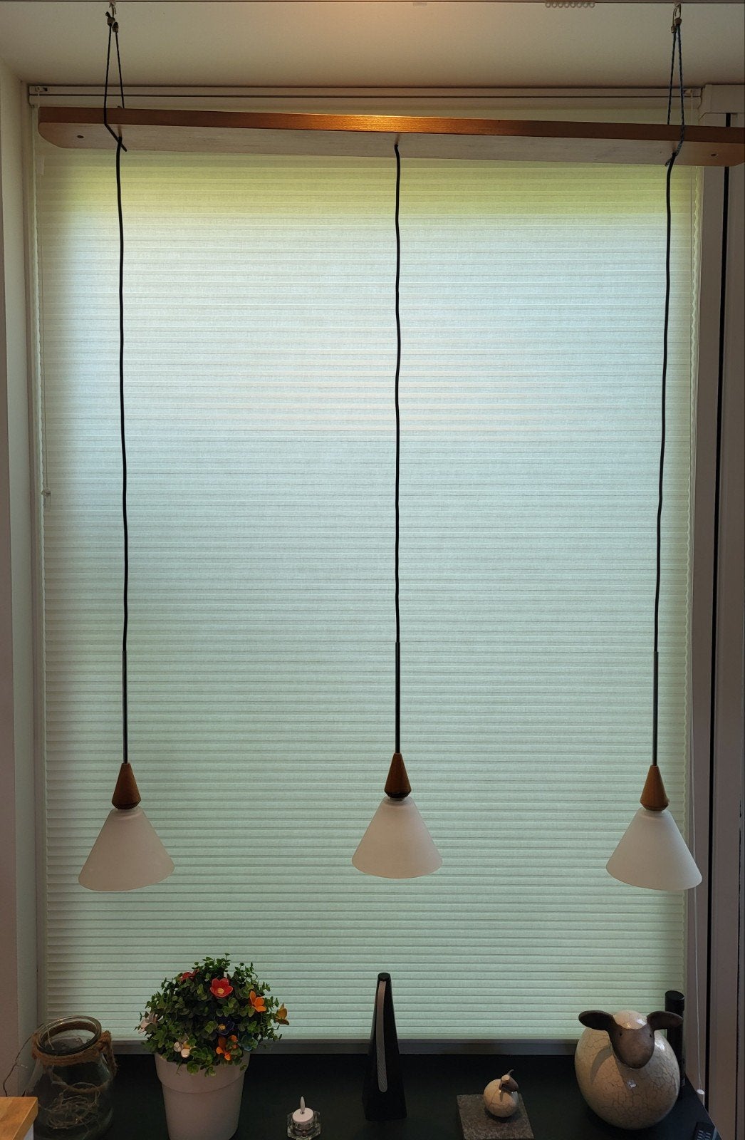 leuke plafondlamp in drieën., Ophalen, Gebruikt