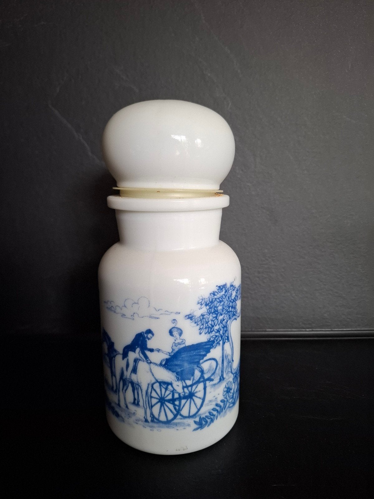 Antieke apothekerspot met Delfts blauw decor, Ophalen of Verzenden