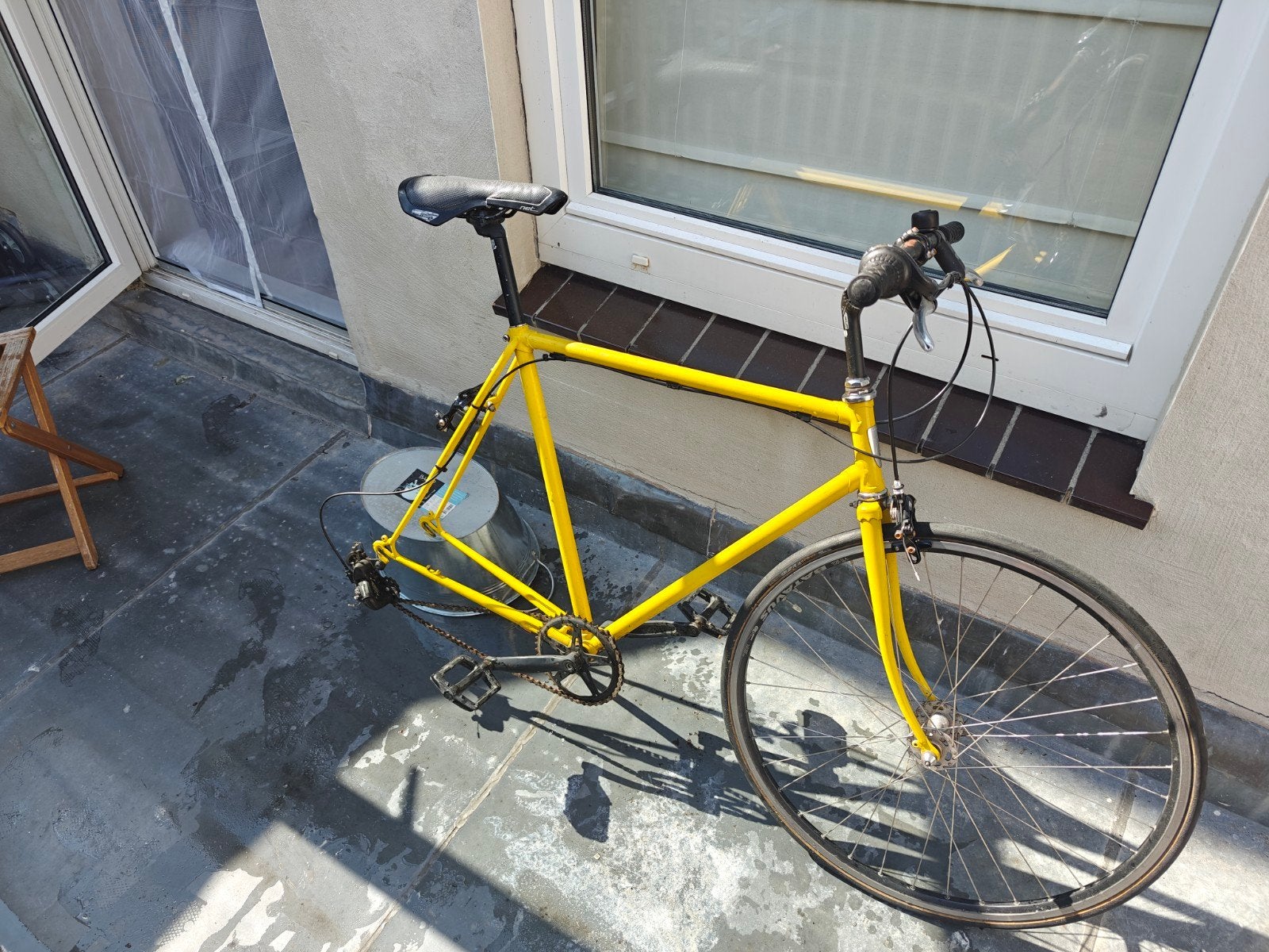 Gele racefiets peugeot race fiets, Minder dan 10 versnellingen, Gebruikt, Staal, Velgrem