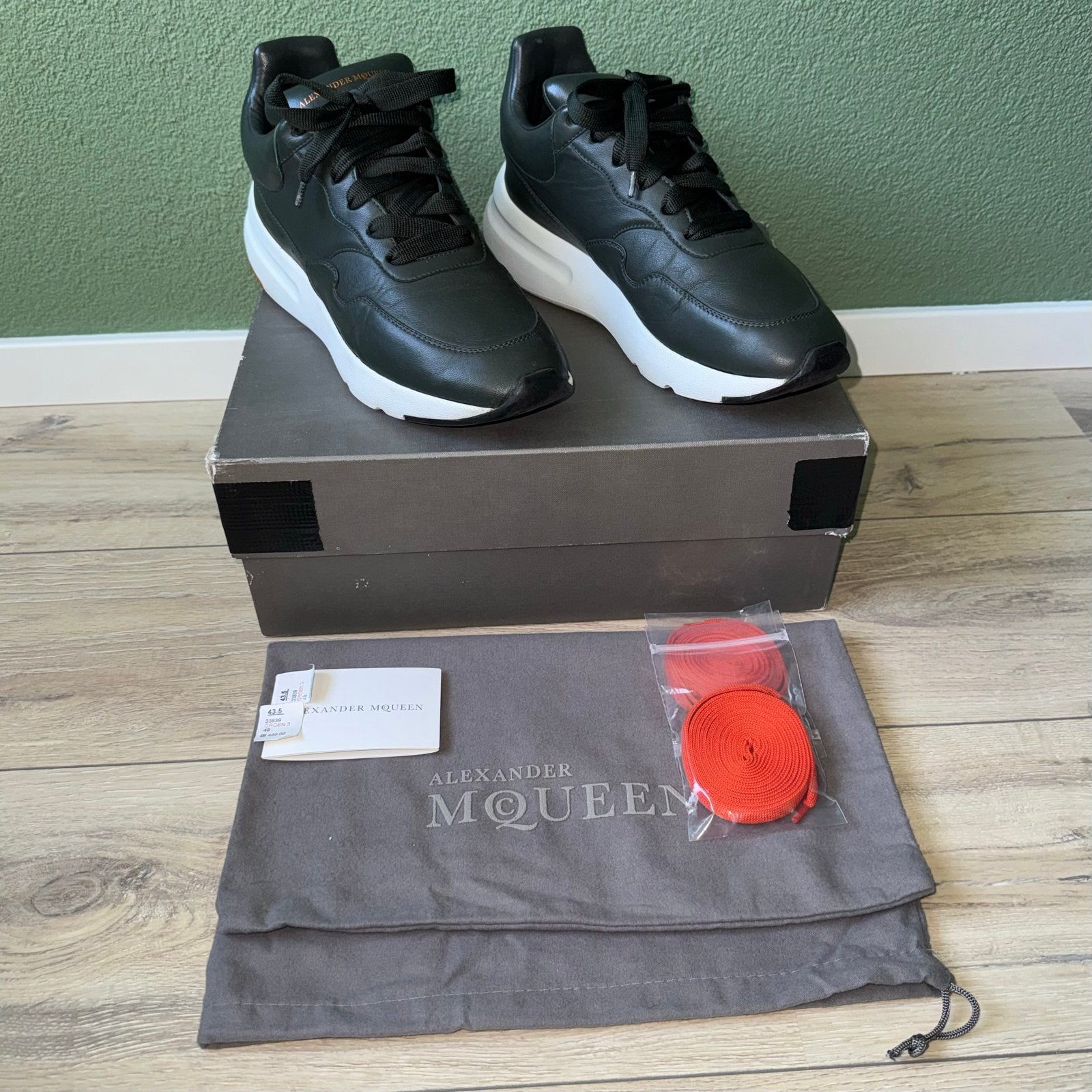 Alexander McQueen Sneakers Donkergroen 43,5, Kleding | Heren, Schoenen, Overige kleuren, Ophalen of Verzenden, Sneakers of Gympen