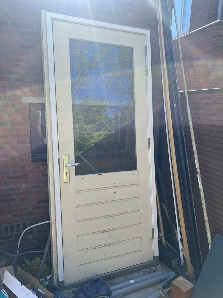 Buitendeur inclusief kozijn - 232x92  cm, Doe-het-zelf en Verbouw, Ophalen, Gebruikt, 80 tot 100 cm, 215 cm of meer