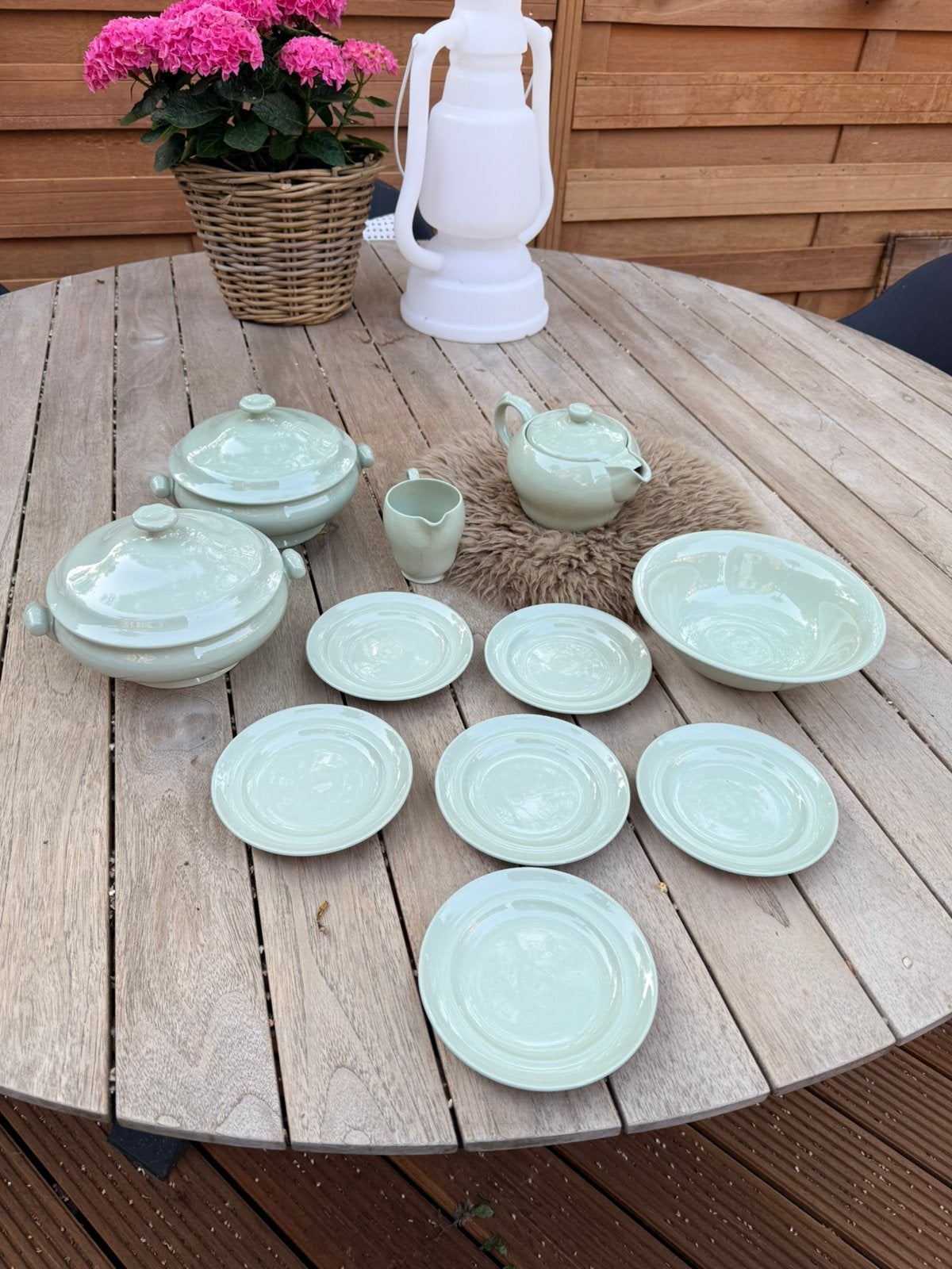 Spode Flemish green servies lot izgst, Antiek en Kunst, Ophalen