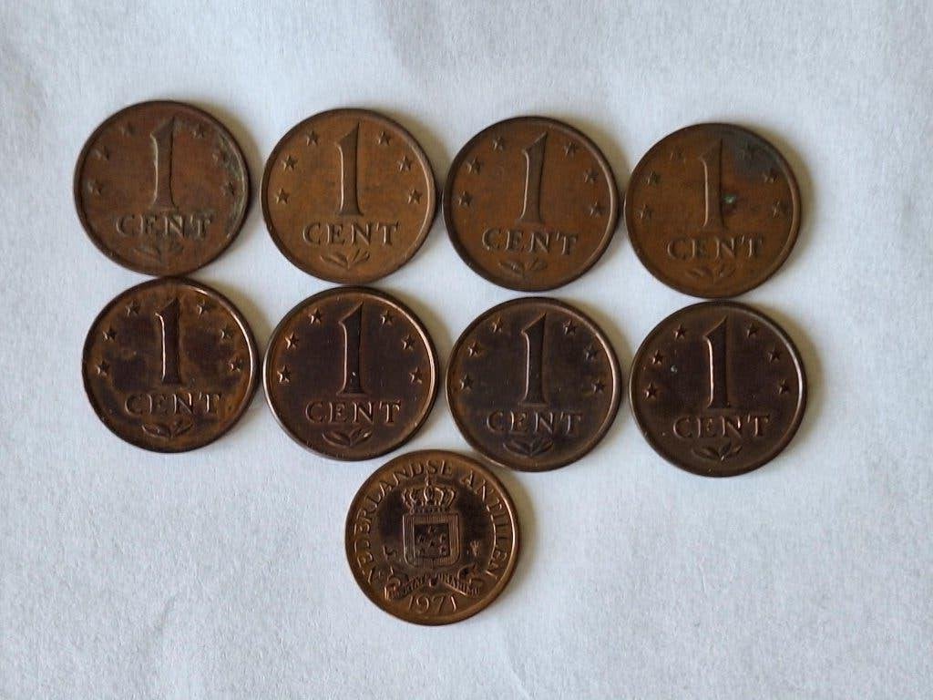 19 munten Nederlandse Antillen 1 cent 1970-1991, Ophalen of Verzenden, Midden-Amerika, Losse munt