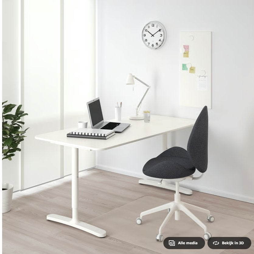 IKEA BEKANT bureau, wit, 160x80 cm, Ophalen, Zit-sta bureau, 160 cm, Gebruikt