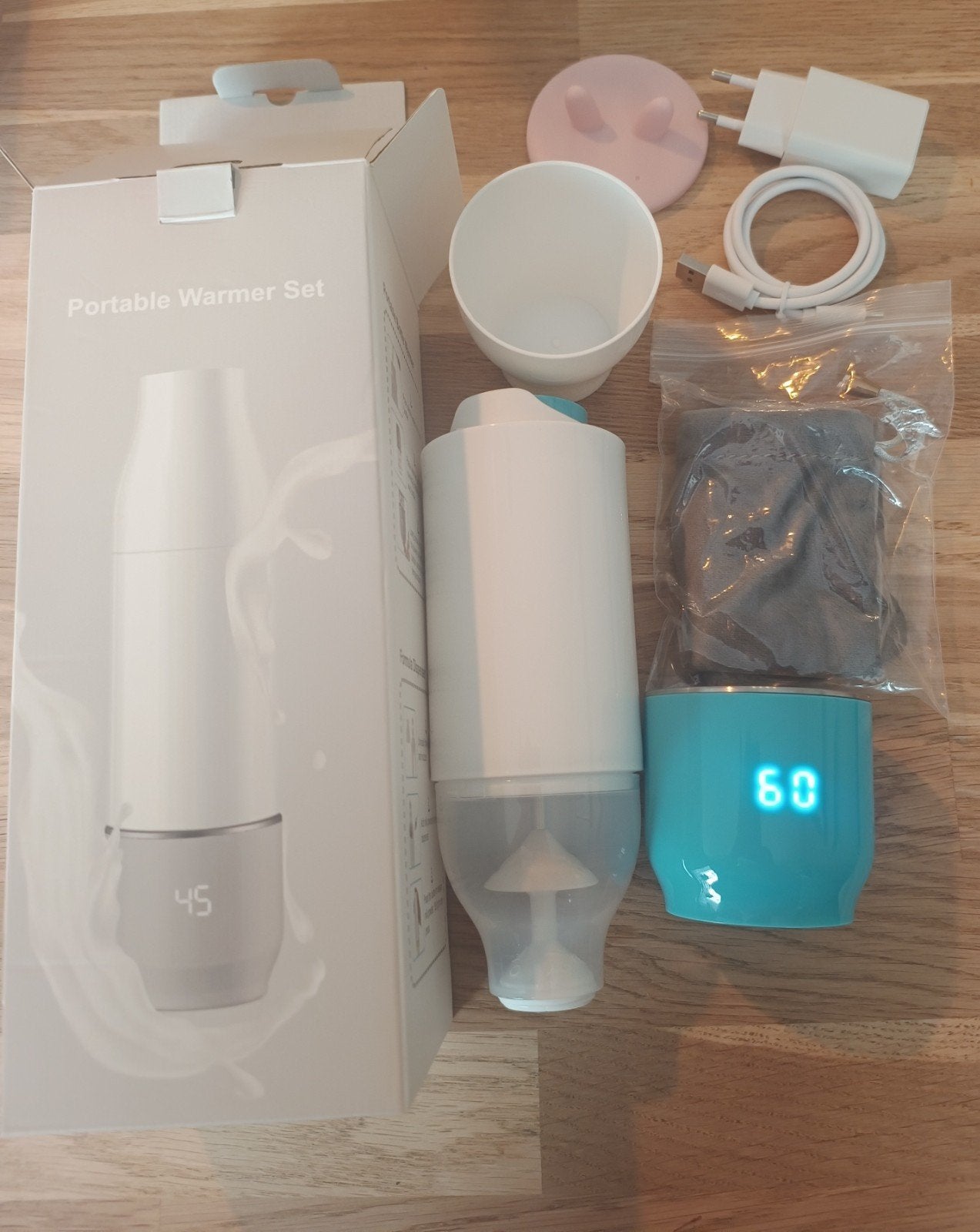 Draagbare Flessenwarmer Set - Ideaal voor onderweg, Ophalen of Verzenden, Zo goed als nieuw, Automatisch, Flessen- of potjesverwarmer