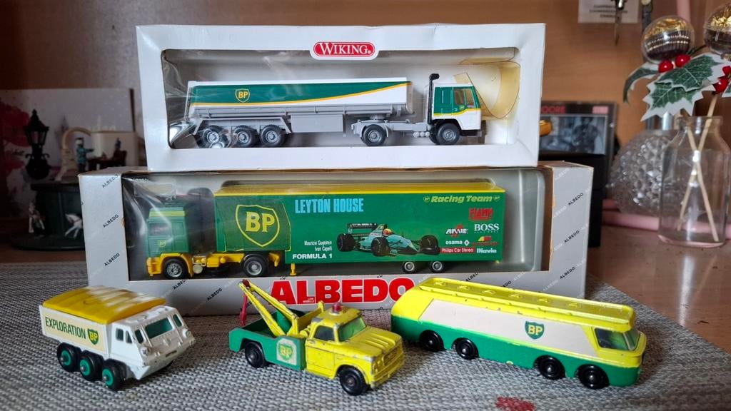 5 maal bp 2 vrachtauto.s en 3 maal matchbox, Hobby en Vrije tijd, Modelauto's | 1:87, Verzenden, Bus of Vrachtwagen, Matchbox