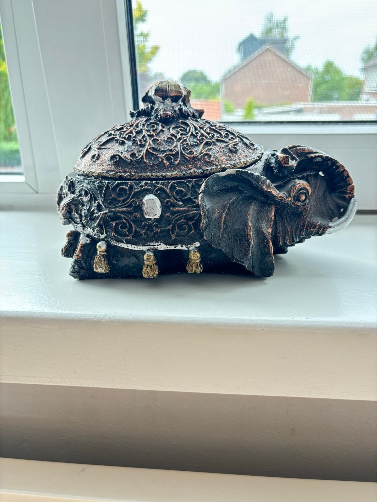 Decoratieve Olifant Doosje - Vintage Stijl, Antiek en Kunst, Ophalen of Verzenden
