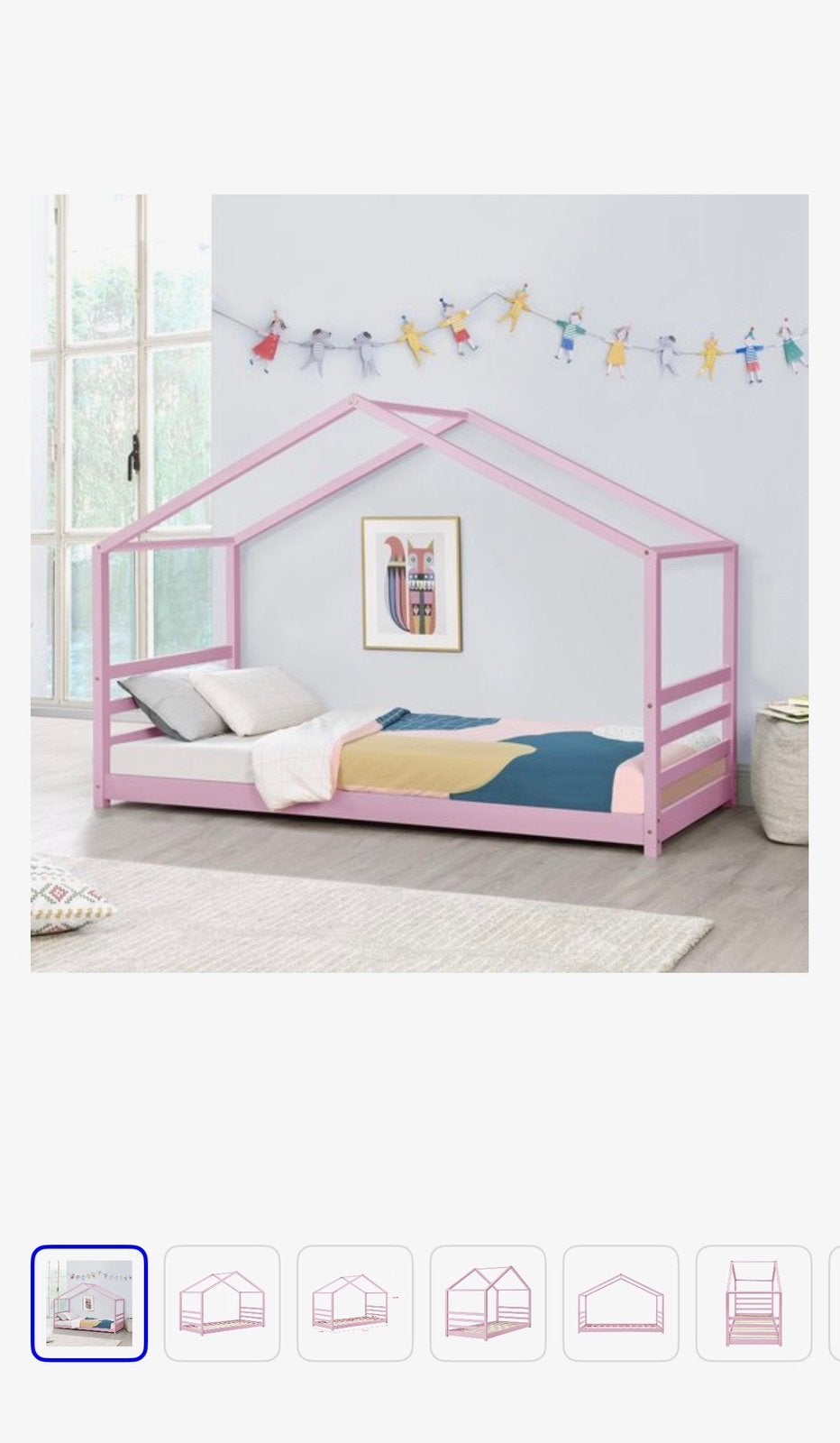 Roze meisjes bed / 1 persoons bed, Kinderen en Baby's, Kinderkamer | Bedden, Ophalen, Zo goed als nieuw, 180 cm of meer, 85 tot 100 cm