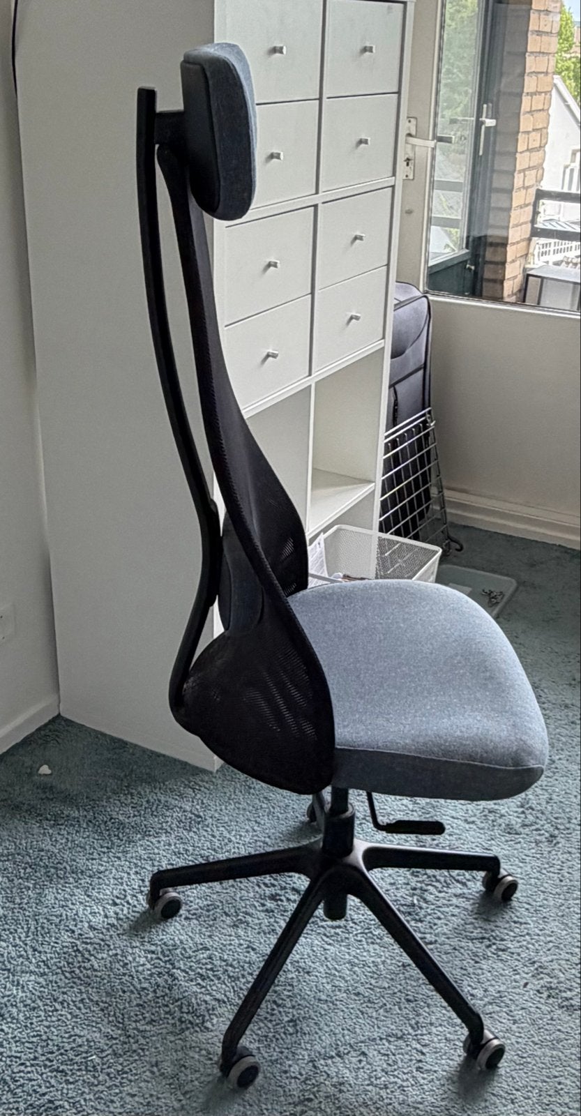 IKEA Ergonomische Bureaustoel - Donkerblauw, 110 kg getest, Ophalen, Blauw, Zo goed als nieuw, Bureaustoel
