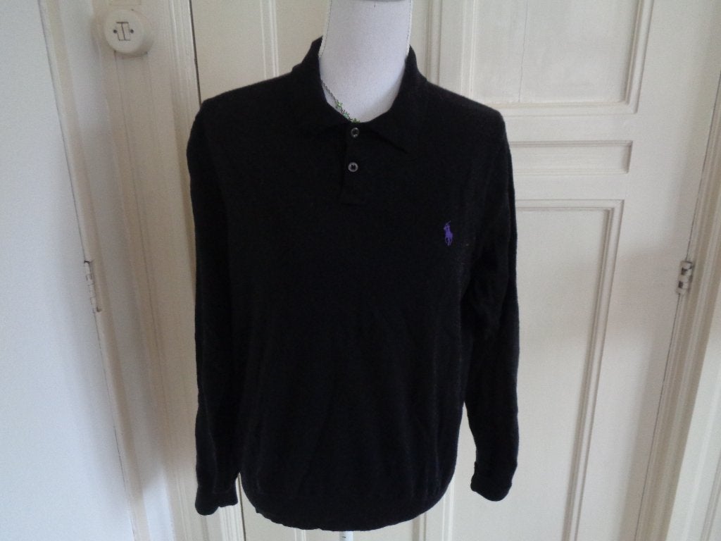 POLO BY RALPH LAUREN merino wollen trui:mt L, Zwart, Maat 42/44 (L), Ophalen of Verzenden, Zo goed als nieuw