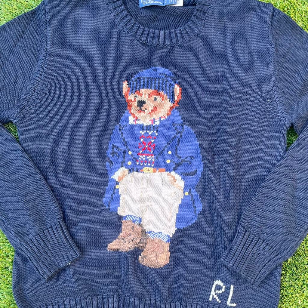 Ralph lauren bear sweater navy - maat s, Ophalen of Verzenden, Zo goed als nieuw, Maat 36 (S), Blauw