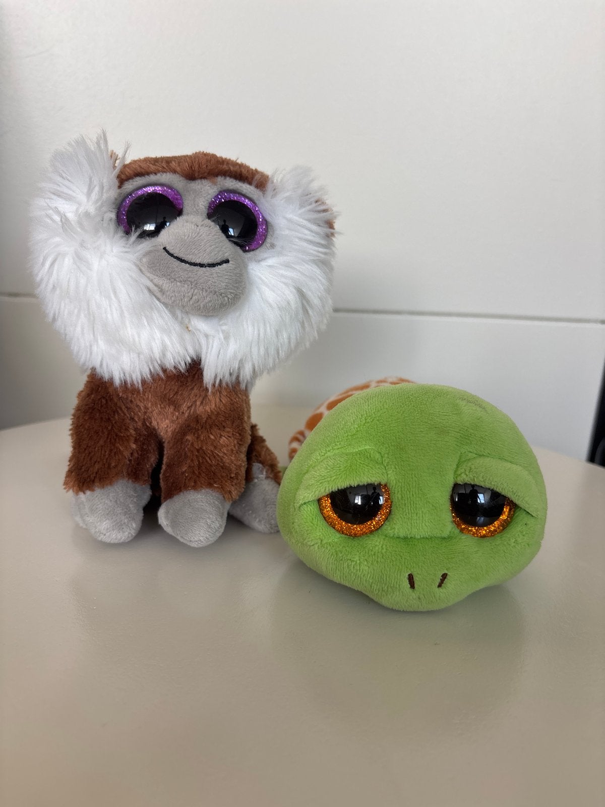 Ty Beanie Boo knuffels: aap en schildpad, Ophalen of Verzenden, Zo goed als nieuw, Klein (minder dan 20 cm), Bruin