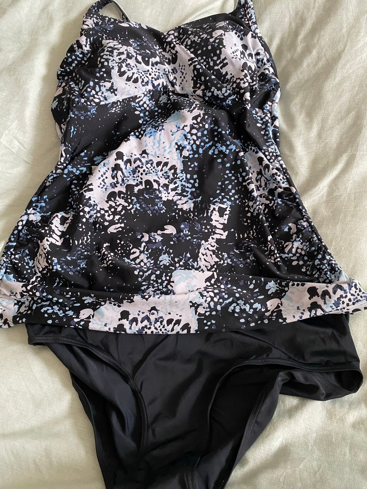 Livera Swimwear Tankini Set - Zwart/Blauw Patroon, Kleding | Dames, Ophalen of Verzenden, Zo goed als nieuw, Meerkleurig, Overige typen
