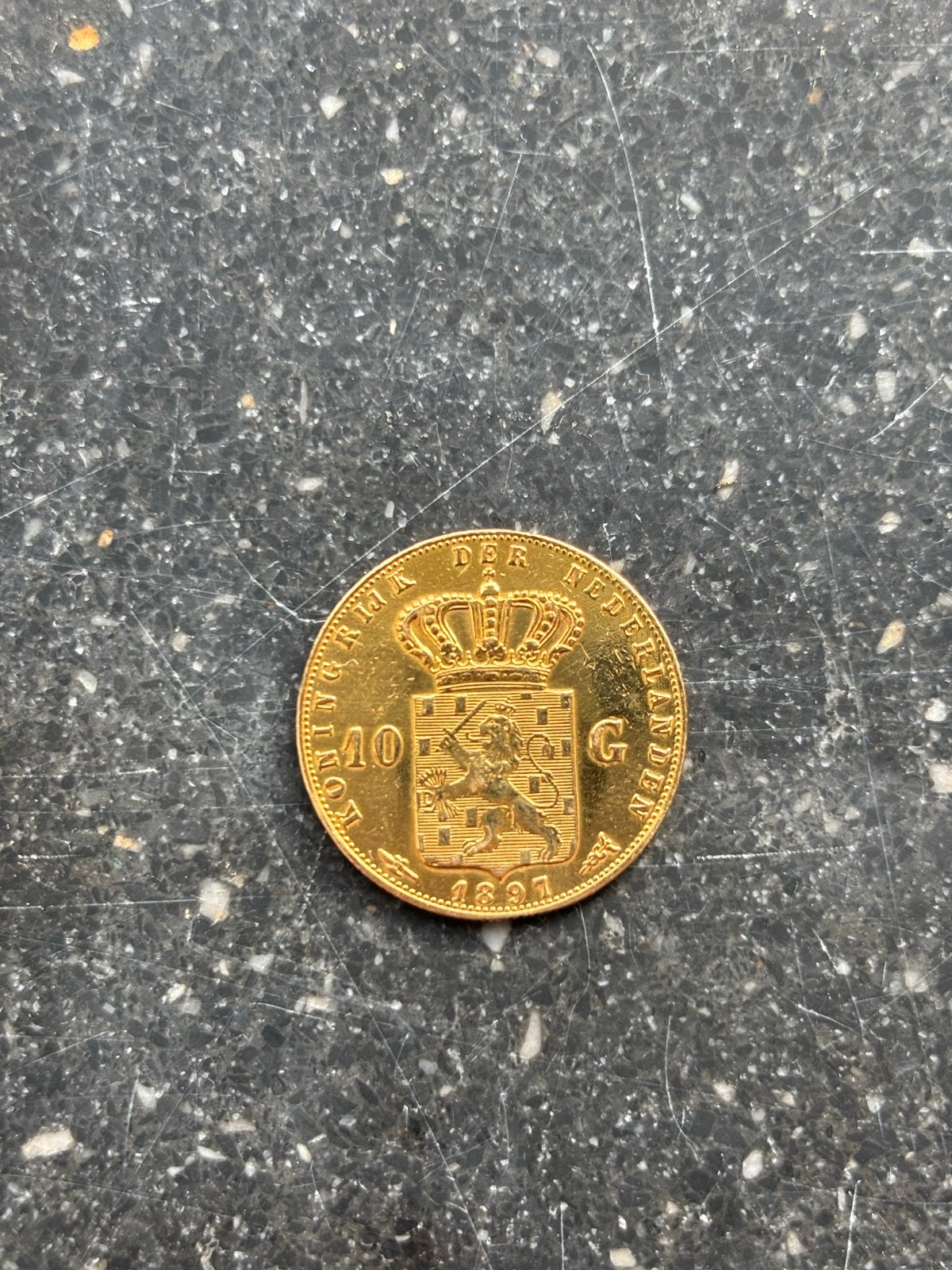 Gouden Tientje 1897 Koningin Wilhelmina, Ophalen, Goud, Koningin Wilhelmina, Losse munt