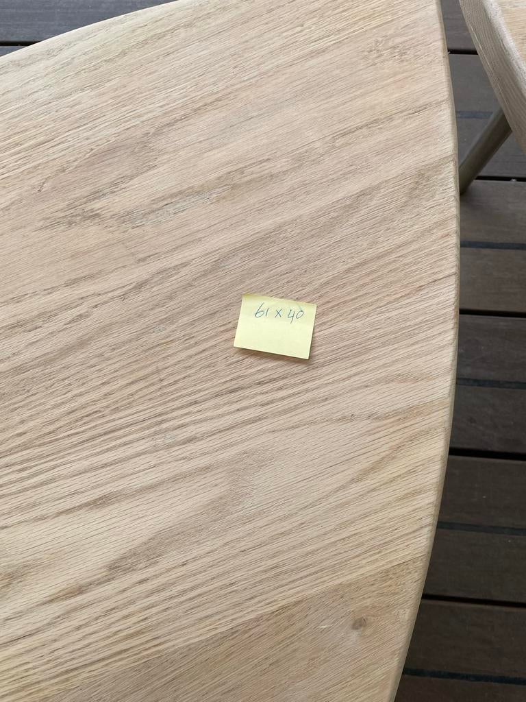 Unieke eikenhouten salontafel set - organische vorm, 100 tot 150 cm, Eikenhout, Zo goed als nieuw, Overige vormen