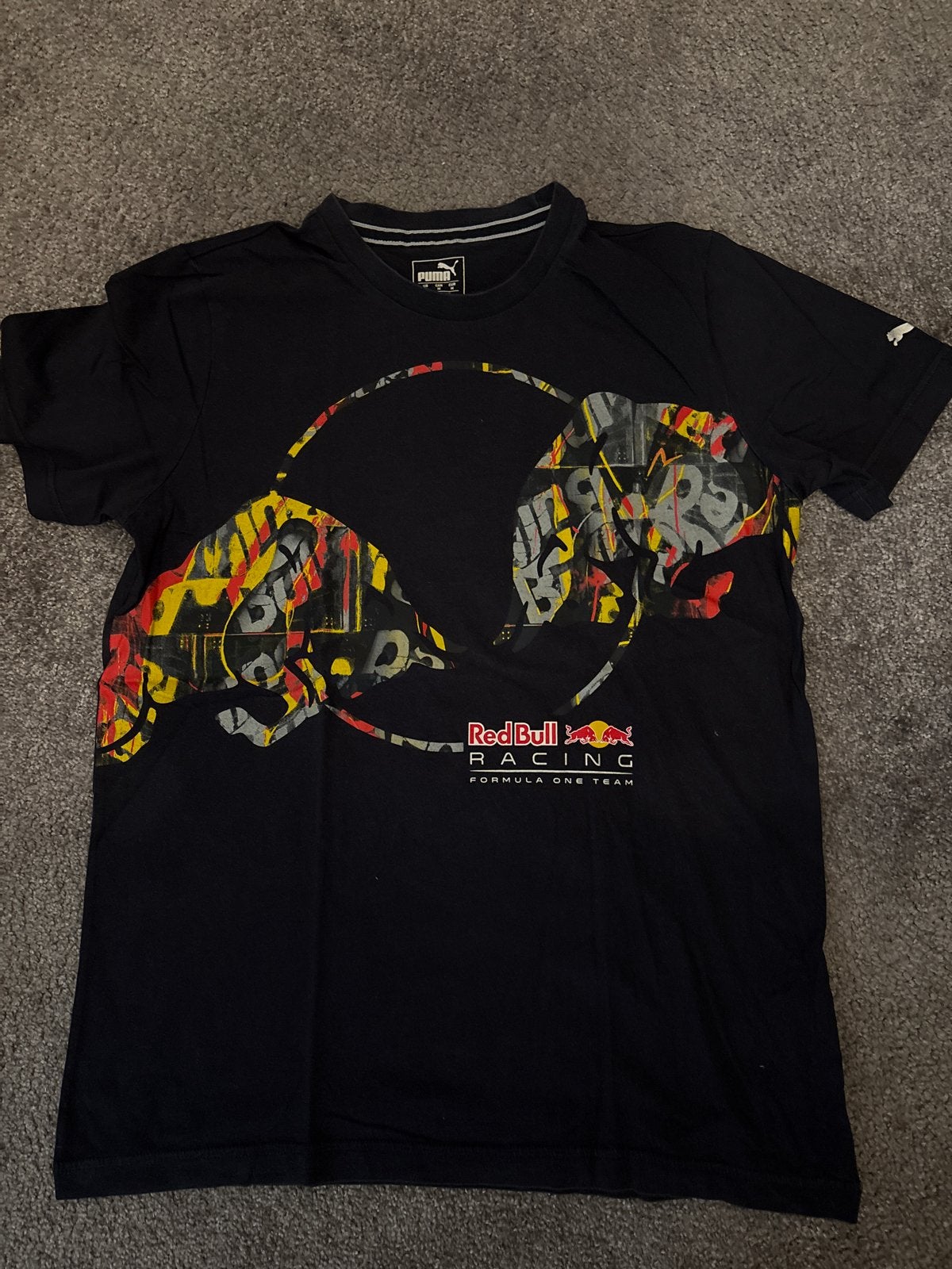 Puma Red Bull Racing T-shirt Maat M, Ophalen of Verzenden, Zo goed als nieuw, Maat 48/50 (M), Zwart