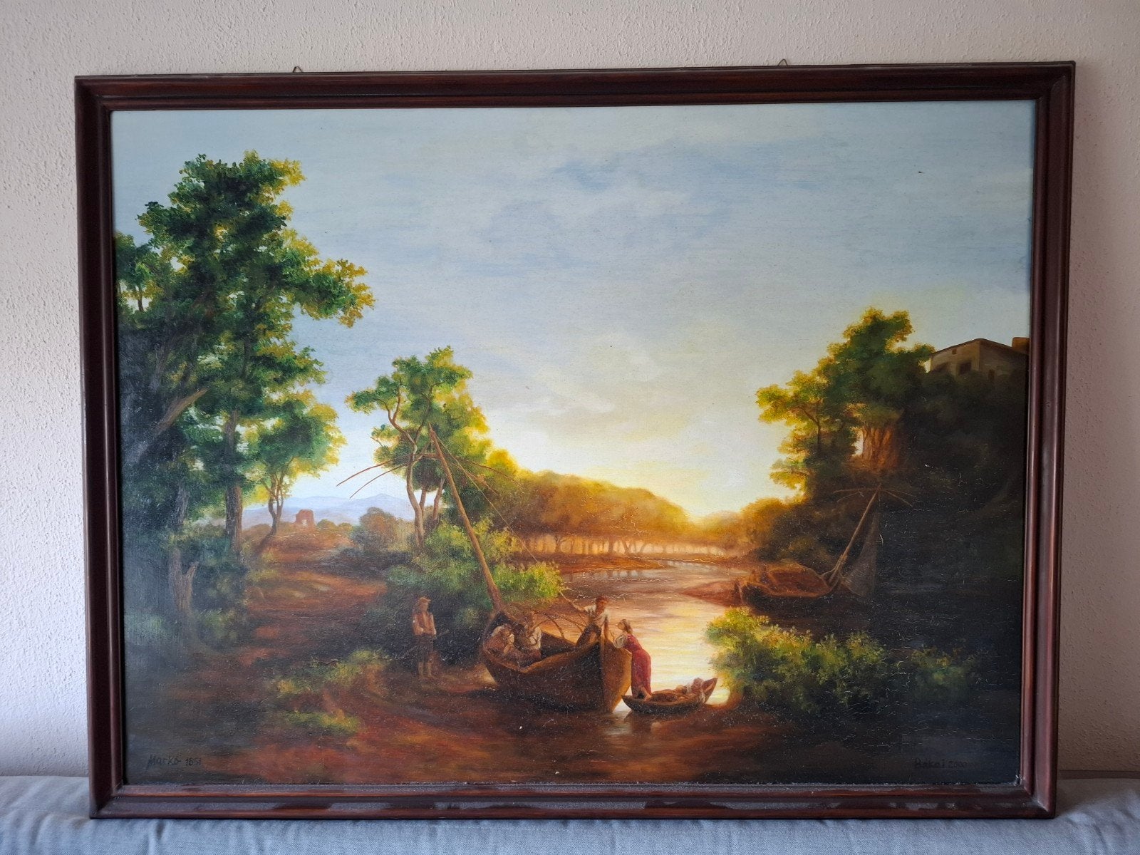 Kopie van Hongaars vissers tafereel, gesigneerd Bakai 2000, Ophalen
