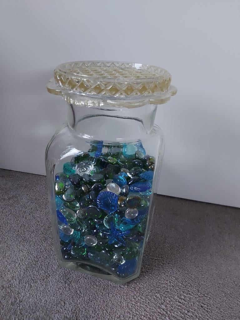 Vintage Apothekerspot zwaar ivm de steentjes, Antiek en Kunst, Ophalen