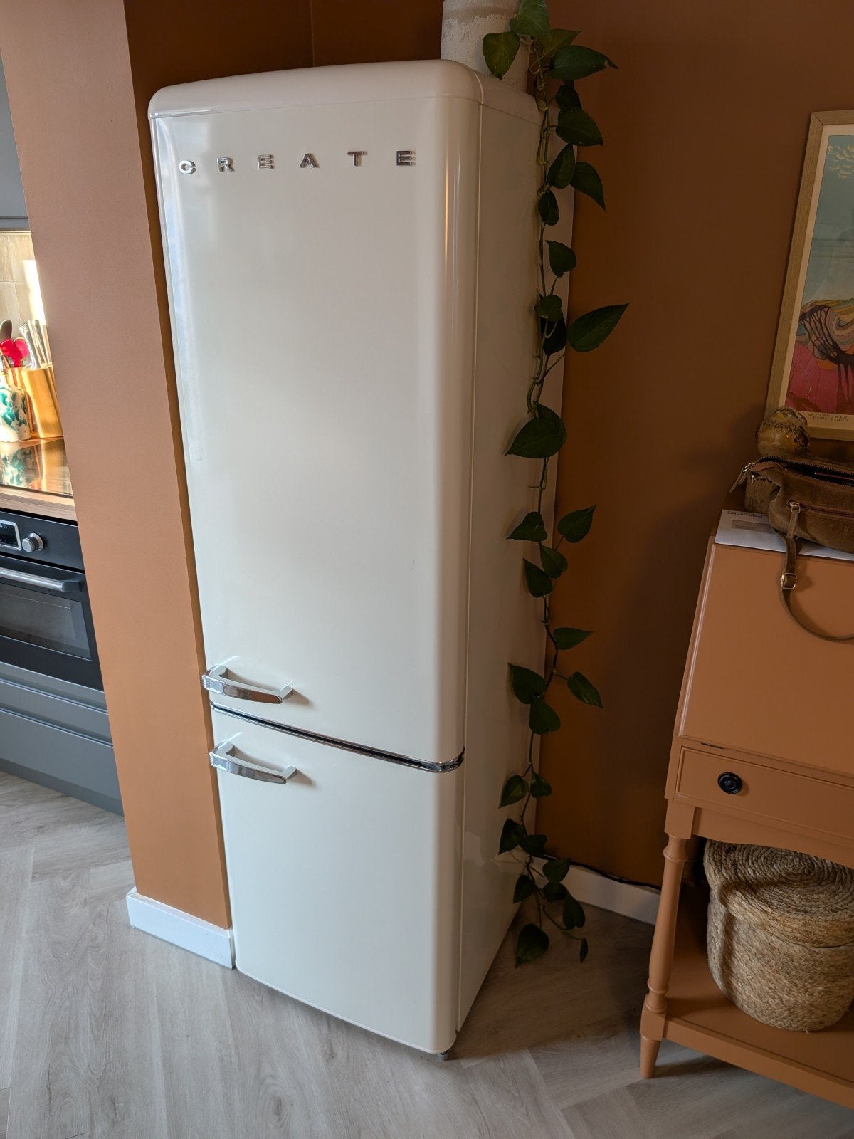 Retro Create koelvries combinatie, Ophalen, 200 liter of meer, 60 cm of meer, Met aparte vriezer