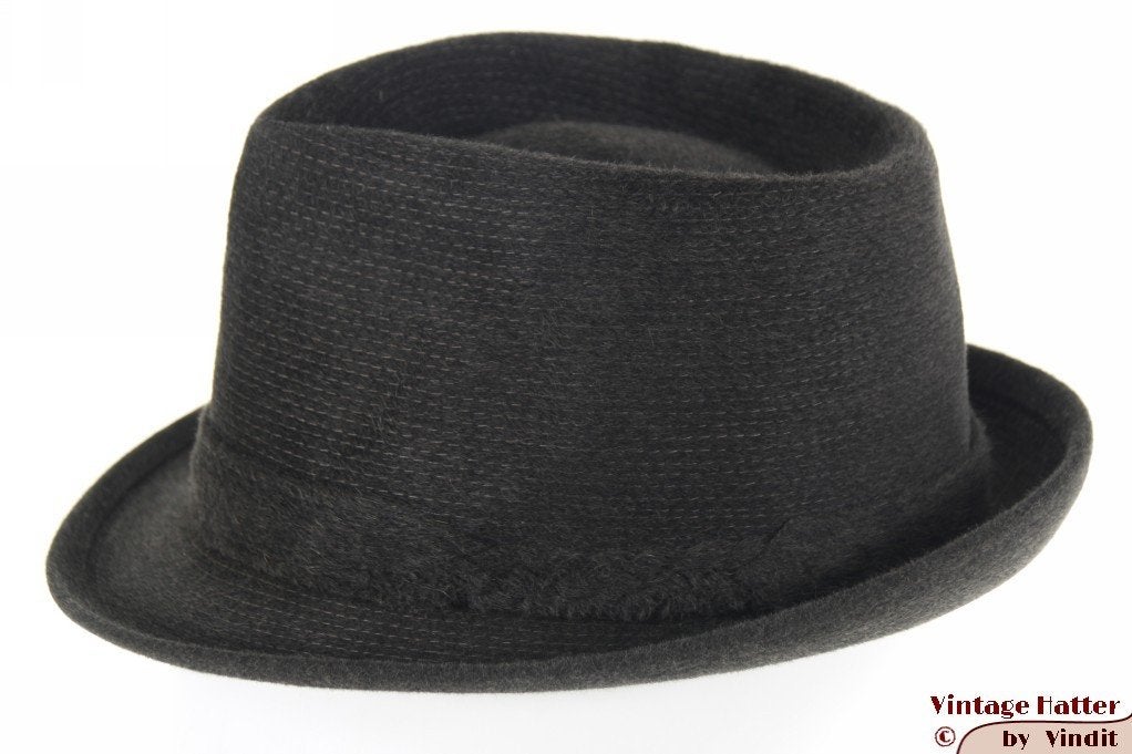 Vintage Gleufhoed Panizza donker grijs zacht haarvilt 57, Hoed, Ophalen of Verzenden, Panizza, 57 cm (M, 7⅛ inch) of minder