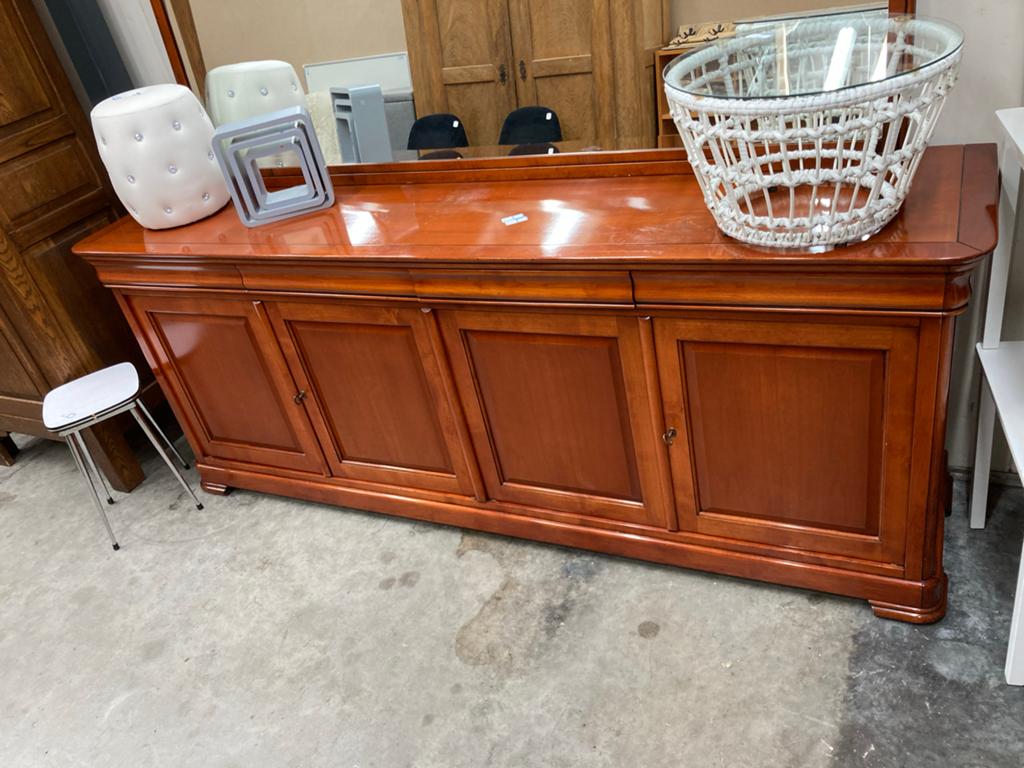 Dressoir met bijpassende spiegel, Huis en Inrichting, Kasten | Dressoirs, Gebruikt, Met deur(en), Glas, W