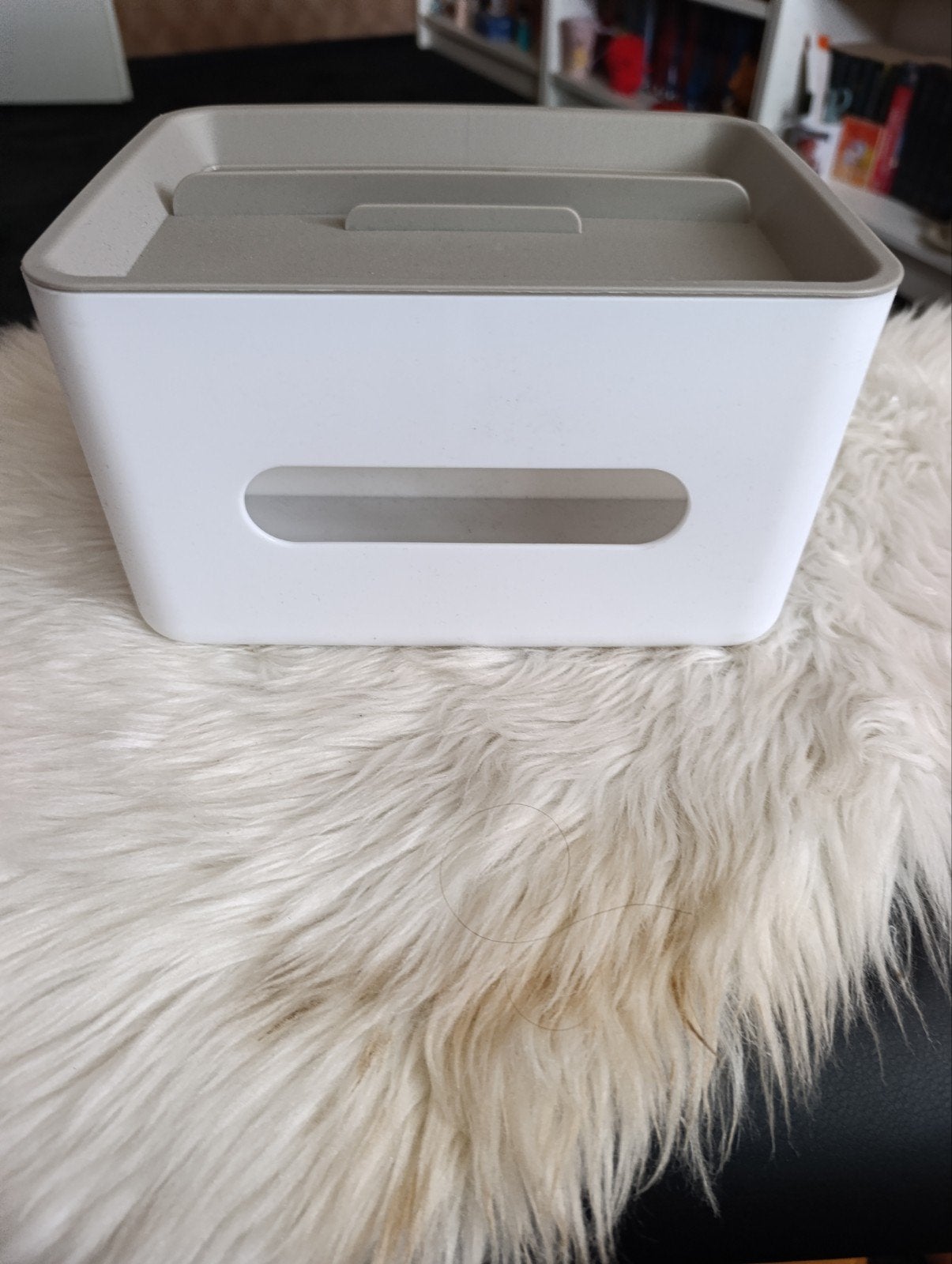 Nieuwe Tissue Doos met Opbergvakken - Grijs/Wit, Meerkleurig, Nieuw, Kunststof, Ophalen of Verzenden