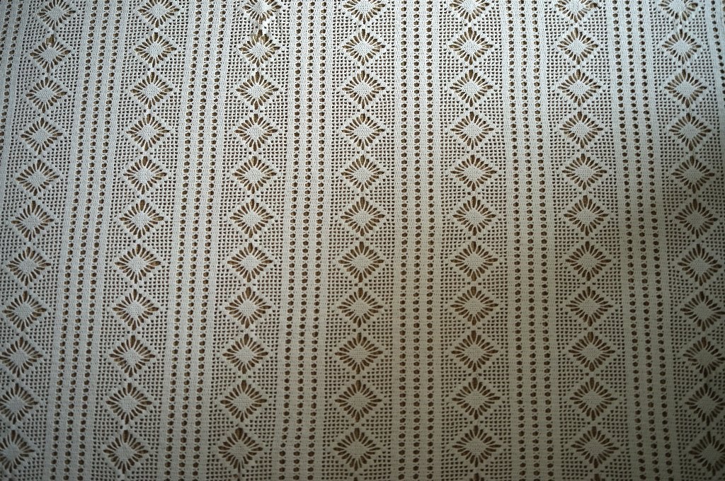 vintage 100% katoen wit gehaakte sprei plaid., Gebruikt, Wit, Handgemaakt, Ophalen of Verzenden