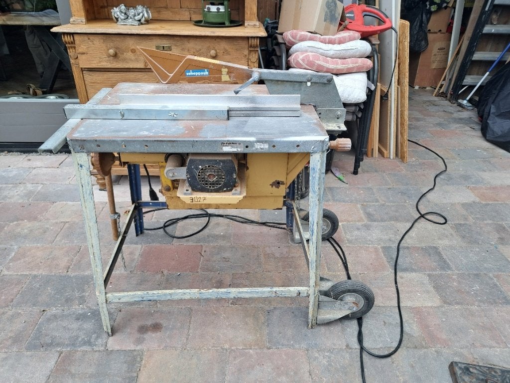 Sheppach  schulpzaagtafel met 5 extra zaagbladen, Doe-het-zelf en Verbouw, Ophalen, Gebruikt, Overige typen, 30 tot 70 mm