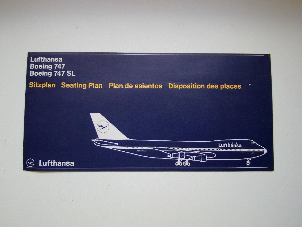 Lufthansa Boeing 747 - 747 SL Sitzplan uit 1977, Verzenden, Zo goed als nieuw, Overige typen