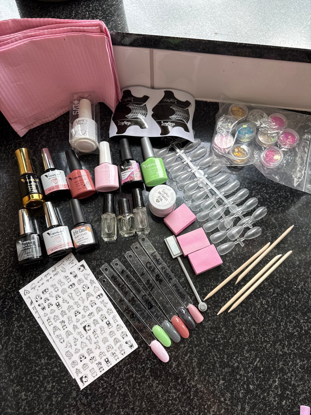 Gellak, nagelstickers, glitters en meer - complete set, Ophalen of Verzenden, Zo goed als nieuw, Overige typen