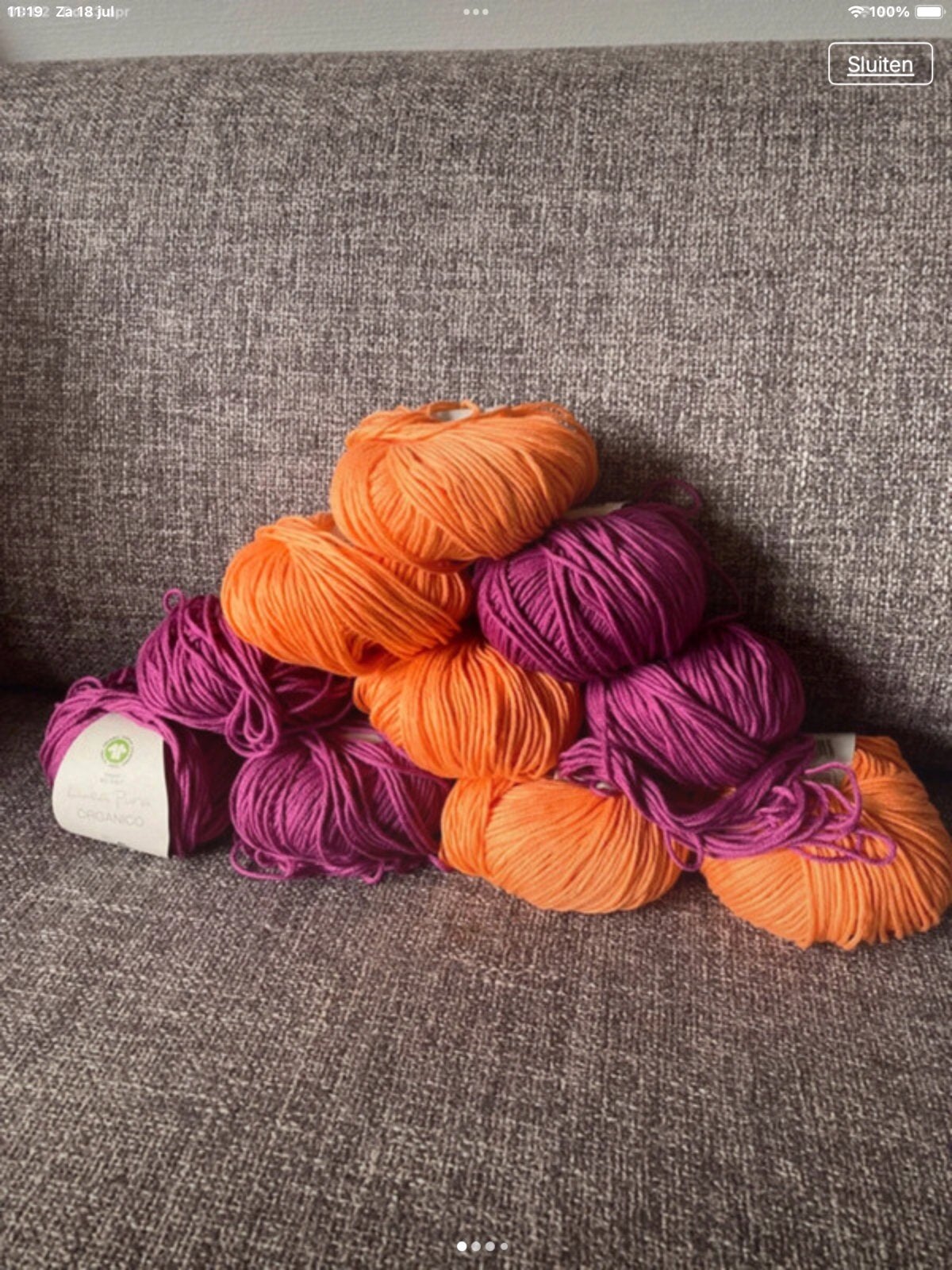 Pakket van 10 Bollen Lana Grossa Organico, Verzenden, Zo goed als nieuw, Breien of Haken, Wol of Garen