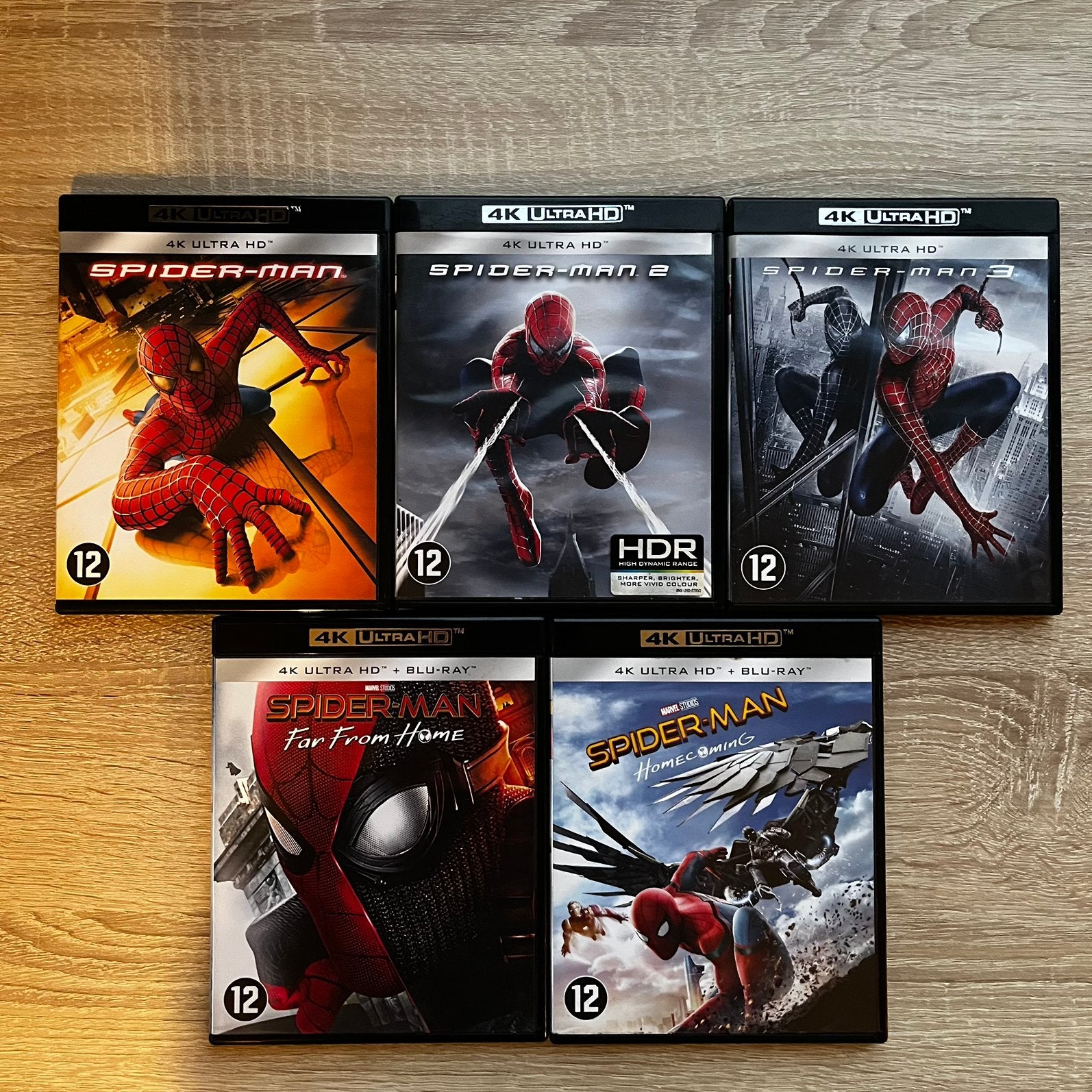 Spider-Man 1–3, Homecoming & Far From Home 4K UHD Blu-Ray, Cd's en Dvd's, Verzenden, Zo goed als nieuw, 4K Ultra HD Blu-ray, Actie